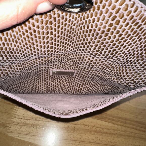 Sorial Rubina Coco Snakeskin Embossed Leather Slim Clutch - Picture 3 of 6